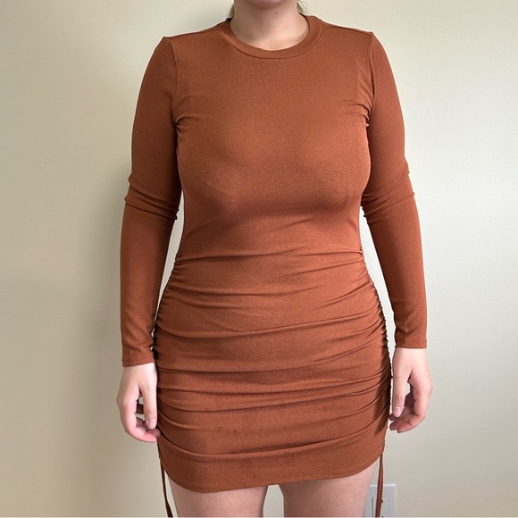 H&M pumpkin colour tight mini dress - Picture 1 of 4